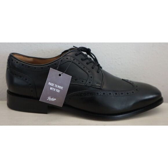 Florsheim 12198-001 Men's Sz 9W Black Leather Conetta Wing Tip Oxfords - Picture 4 of 13